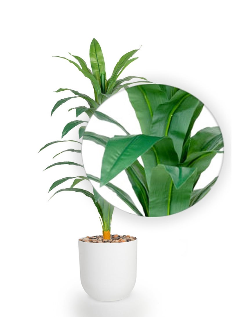 تالا شجرة ذرة صناعية بتصميم واقعي – ارتفاع 155 سم – مع أصيص أبيض أنيق مثالية لتزيين المنازل والمكاتب - Image 3